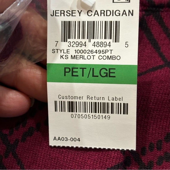 ❤️2/$15 or 3/$21❤️ NWT Karen Scott Cardigan, Size Petite Large - Picture 8 of 9
